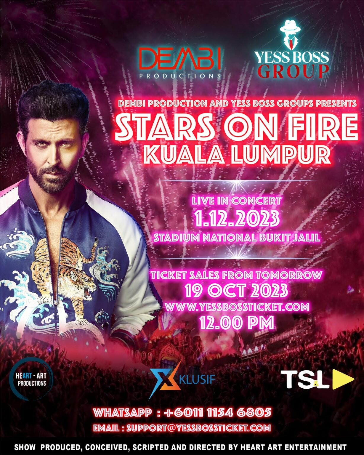 Hrithik Roshan Stars on Fire Tour Kuala Lumpur (Tickets)